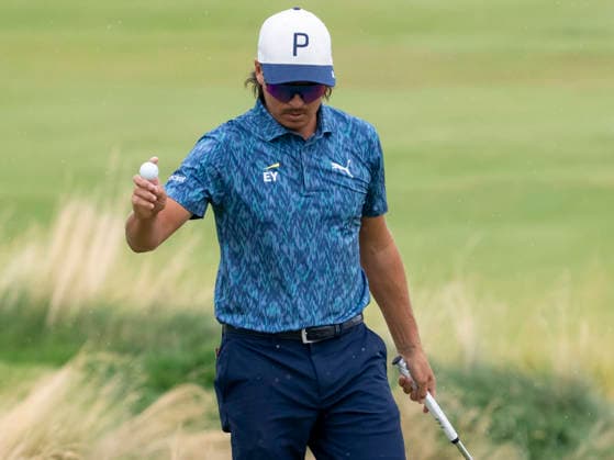 DETROIT, MI - AUGUST 01: Rickie Fowler (USA) reacts after putting the ball during the third round of the Rocket Classic at Detroit Golf Club on August 01, 2026, in Detroit, Michigan. (Photo by Joseph Weiser Icon Sportswire) GOLF: AUG 01 PGA, Golf Herren Rocket Classic EDITORIAL USE ONLY Icon2608010813