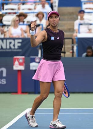 WASHINGTON, DC - AUGUST 01: Aldila Sutjiadi of Indonesia and Erin Routliffe (not in the picture) of New Zealand reacts in the Women s Doubles Final match against Andreja Klepac of Slovenia and Makoto Ninomiya of Japan on day 6 of the Mubadala Citi DC Open 2026 at William H.G. FitzGerald Tennis Center on August 1, 2026 in Washington, DC.  Copyright: xChinaxNewsxServicex 111657683928
