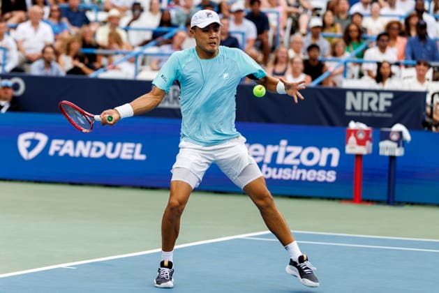 Mubadala Citi DC Tennis Open Brandon Nakashima of the USA in action against Taylor Fritz of the USA during their semi final match at the Mubadala Citi DC Open in Washington, DC, USA, 01 August 2026. WASHINGTON, DC DC UNITED STATES  Copyright: xWILLxOLIVERx