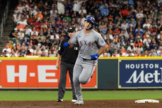 August 1, 2026, Houston, Texas, USA: Texas Rangers designated hitter JOC PEDERSON (3) runs for home after hitting a home run in the top of the third inning of a Major League Baseball game between the Texas Rangers and the Houston Astros, August 1, 2026, at Daikin Park in Houston, Texas. Houston USA - ZUMAg287 20260801_zsp_g287_039 Copyright: xMatthewxGuzmanx