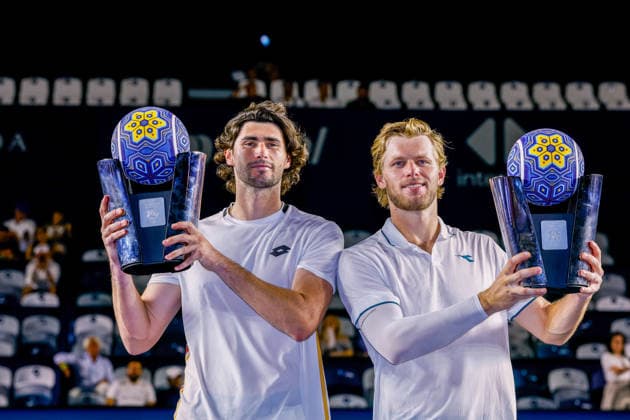 Tennis, ATP tournament in Los Cabos, doubles, final, winners Ryan Seggerman and Patrick Trhac