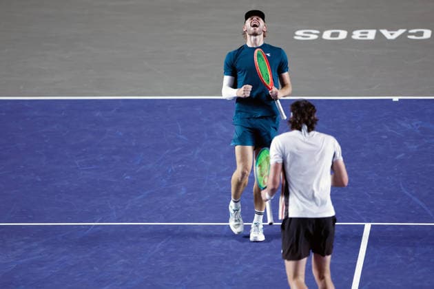 LOS CABOS TENNIS OPEN 2026 LOS CABOS TENNIS OPEN 2026 FINN REYNOLDS JAMES WATT VS RYAN SEGGERMAN PATRICK TRHAC 01082026 LOS CABOS, MEXICO. Action photo of Ryan Seggerman and Patrick Trhac, during the doubles final match at the Los Cabos Tennis Open 2026 at the Cabo Sports Complex in Baja California, Mexico. Foto de accion de Ryan Seggerman and Patrick Trhac, durante juego de la final de dobles del Los Cabos Tennis Open 2026 celebrado en el Cabo Sports Complex en Baja California, Mexico. PHOTO BY IMAGENSHOP AGENCIA FOTOGRAFICA LOS CABOS BAJA CALIFORNIA MEXICO *** LOS CABOS TENNIS OPEN 2026 LOS CABOS TENNIS OPEN 2026 FINN REYNOLDS JAMES WATT VS RYAN SEGGERMAN PATRICK TRHAC 01 08 2026 LOS CABOS, MEXICO Action photo of Ryan Seggerman and Patrick Trhac during the doubles final at the 2026 Los Cabos Tennis Open at the Cabo Sports Complex in Baja California, Mexico Action photo of Ryan Seggerman and Patrick Trhac, during the doubles final match of the 2026 Los Cabos Tennis Open held at the Cabo Sports Complex in Baja California, Mexico PHOTO BY IMAGENSHOP PHOTO AGENCY LOS CABOS BAJA CALIFORNIA MEXICO Copyright: xIMAGENSHOPxAGENCIAxFOTOGRAFICAx
