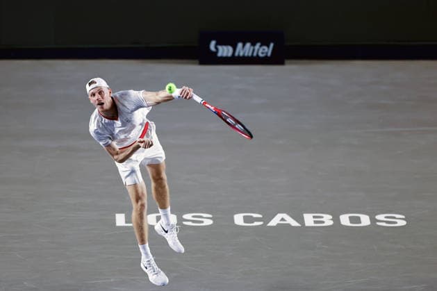 LOS CABOS TENNIS OPEN 2026 LOS CABOS TENNIS OPEN 2026 ARTHUR GEA VS DENIS SHAPOVALOV 01082026 LOS CABOS, MEXICO. Action photo of Denis Shapovalov of Canada, during the singles final match at the Los Cabos Tennis Open 2026 at the Cabo Sports Complex in Baja California, Mexico. Foto de accion de Denis Shapovalov de Canada, durante juego de la final de singles del Los Cabos Tennis Open 2026 celebrado en el Cabo Sports Complex en Baja California, Mexico. PHOTO BY IMAGENSHOP AGENCIA FOTOGRAFICA LOS CABOS BAJA CALIFORNIA MEXICO *** LOS CABOS TENNIS OPEN 2026 LOS CABOS TENNIS OPEN 2026 ARTHUR GEA VS DENIS SHAPOVALOV 01 08 2026 LOS CABOS, MEXICO Action photo of Denis Shapovalov of Canada during the singles final match at the 2026 Los Cabos Tennis Open at the Cabo Sports Complex in Baja California, Mexico Action photo of Denis Shapovalov of Canada, during the singles final match of the 2026 Los Cabos Tennis Open held at the Cabo Sports Complex in Baja California, Mexico PHOTO BY IMAGENSHOP PHOTO AGENCY LOS CABOS BAJA CALIFORNIA MEXICO Copyright: xIMAGENSHOPxAGENCIAxFOTOGRAFICAx