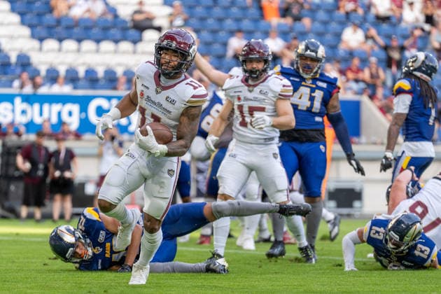 Jonathan Scott (Rhein Fire, 11), GER Rhein Fire vs. Alpine Rams, American Football, AFLE, Saison 2026, 01.08.2026 GER Rhein Fire vs. Alpine Rams, American Football, AFLE, Saison 2026, 01.08.2026 Duisburg *** Jonathan Scott Rhein Fire, 11, GER Rhein Fire vs. Alpine Rams, American Football, AFLE, 2026 Season, August 1, 2026 GER Rhein Fire vs. Alpine Rams, American Football, AFLE, 2026 Season, August 1, 2026, Duisburg Copyright: xEibner-Pressefoto FabianxFriesex EP_FFE