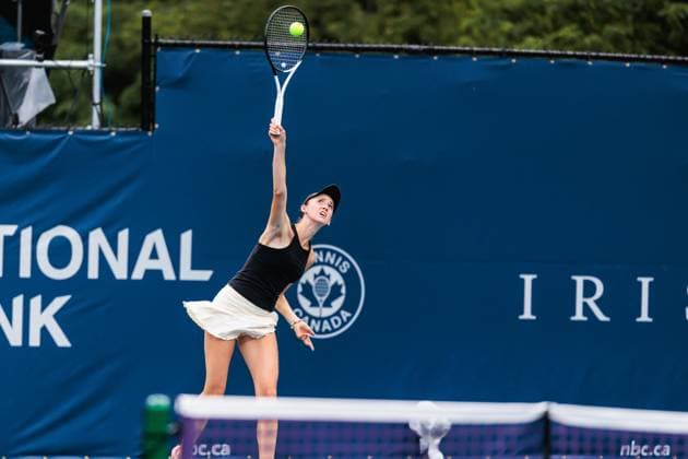 August 1, 2026, Toronto, Ontario, Canada: ANA GRUBOR of Canada is seen in action against MAYA JOINT of Australia during a women s singles qualifying match at the 2026 National Bank Open at Sobeys Stadium in Toronto, Ontario. Toronto Canada - ZUMAt160 20260801_zip_t160_020 Copyright: xMathewxTsangx