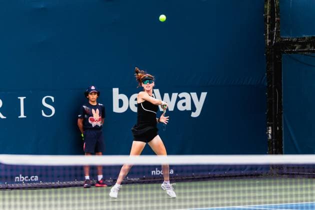 August 1, 2026, Toronto, Ontario, Canada: MAYA JOINT of Australia is seen in action against ANA GRUBOR of Canada during a women s singles qualifying match at the 2026 National Bank Open at Sobeys Stadium in Toronto, Ontario. Toronto Canada - ZUMAt160 20260801_zip_t160_053 Copyright: xMathewxTsangx