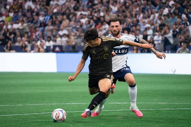 VANCOUVER, CANADA - AUGUST 1: Heung Min Son of Los Angeles FC kicks the ball and makes a goal attempt during the Major League Soccer match between Vancouver Whitecaps FC and Los Angeles at BC Place Stadium on August 1, 2026 in Vancouver, British Columbia, Canada.  Copyright: xAmyxElle SPPx Sportspressphoto_SPR199353