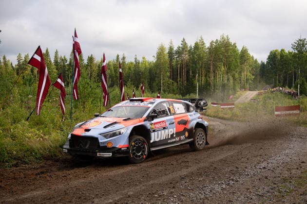 2026 FIA WRC, Motorsport Rallye, WM Secto Rally Finland Adrien Fourmaux and co-driver Alexandre Coria of the Hyundai Shell Mobis World Rally Team in their Hyundai i20 N Rally1 car during the third day of the FIA World Rally Championship Secto Rally Finland in Jyvaskyla, Finland. Jyväskylä Finland  Copyright: xLucaxBarsalix originalFilename:barsali-wrcsecto260801_npA9n.jpg