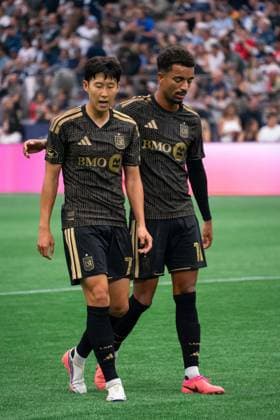 VANCOUVER, CANADA - AUGUST 1: Heung Min Son of Los Angeles FC and Timothy Tillman of Los Angeles FC at halftime during the Major League Soccer match between Vancouver Whitecaps FC and Los Angeles at BC Place Stadium on August 1, 2026 in Vancouver, British Columbia, Canada.  Copyright: xAmyxElle SPPx Sportspressphoto_SPR199361