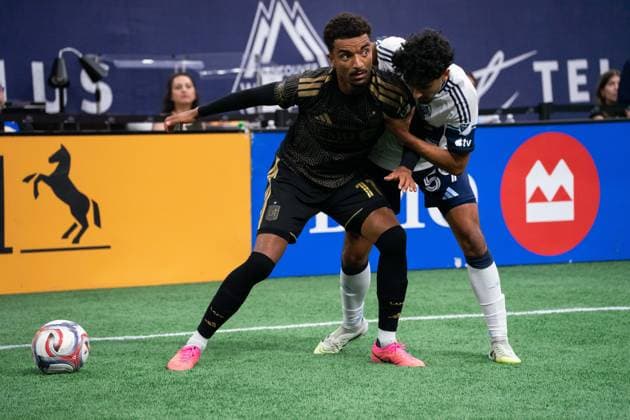 VANCOUVER, CANADA - AUGUST 1: Timothy Tillman of Los Angeles FC and Jeevan Badwal of Vancouver Whitecaps FC battles for the ball during the Major League Soccer match between Vancouver Whitecaps FC and Los Angeles FC at BC Place Stadium on August 1, 2026 in Vancouver, British Columbia, Canada.  Copyright: xAmyxElle SPPx Sportspressphoto_SPR199381