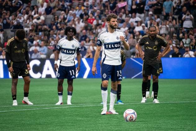 VANCOUVER, CANADA - AUGUST 1: Thomas Muller of Vancouver Whitecaps FC gets ready for a penalty kick during the Major League Soccer match between Vancouver Whitecaps FC and Los Angeles FC at BC Place Stadium on August 1, 2026 in Vancouver, British Columbia, Canada.  Copyright: xAmyxElle SPPx Sportspressphoto_SPR199387