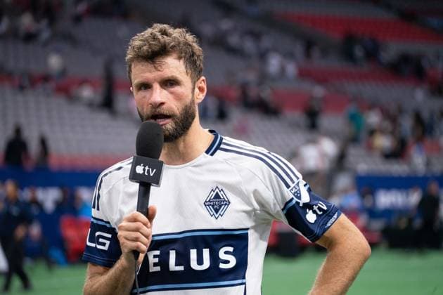 VANCOUVER, CANADA - AUGUST 1: Thomas Muller of Vancouver Whitecaps FC speaks to the media in an interview after the Major League Soccer match between Vancouver Whitecaps FC and Los Angeles FC at BC Place Stadium on August 1, 2026 in Vancouver, British Columbia, Canada.  Copyright: xAmyxElle SPPx Sportspressphoto_SPR199405