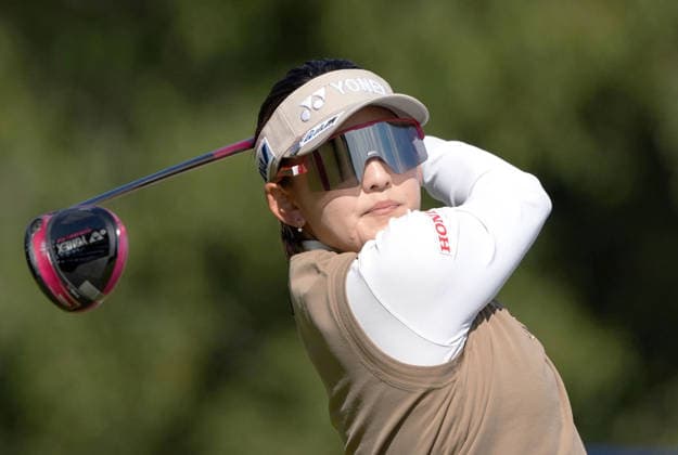 Golf: Women s British Open Chisato Iwai of Japan hits off the second tee during the third round of the Women s British Open golf tournament on Aug. 1, 2026, at Royal Lytham &amp; St Annes Golf Club in Lytham St Annes, England.  A14AA0005624762P