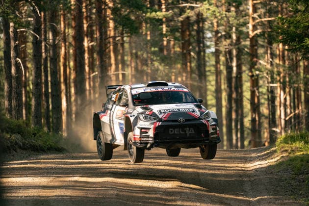 2026 FIA WRC, Motorsport Rallye, WM Secto Rally Finland Teemu Suninen and co-driver Janni Huss drive a Toyota GR Yaris Rally2 car during the third day of the FIA World Rally Championship WRC Secto Rally Finland 2026 in Jyvaskyla, Finland. Jyväskylä Finland  Copyright: xLucaxBarsalix originalFilename:barsali-wrcsecto260801_npMaD.jpg