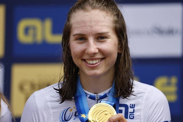 02.08.2026, Monteceneri, Monte Ceneri, 2026 UEC MTB European Championship, EM, Europameisterschaft XCO Women U23 s Final (cross country olympic) Anina Hutter 7 (SUI), 1st place, European Champion and gold medal Monteceneri Monte Ceneri Ticino Switzerland *** August 2, 2026, Monteceneri, Monte Ceneri, 2026 UEC MTB European Championship XCO Women U23 Final, Cross-Country Olympic, Anina Hutter 7 SUI, 1st place, European Champion and gold medal, Monteceneri, Monte Ceneri, Ticino, Switzerland Copyright: xJustPictures.ch FrancescoxMinghettix jp-en-FrMi-_NG_1307