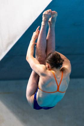 SWIMMING - EAC 2026 PARIS,FRANCE,02.AUG.26 - SWIMMING - European Aquatics Championships Paris 2026, diving, 1m springboard, women. Image shows Oona Abbema (NED).  GEPAxpictures xPhilippxBrem