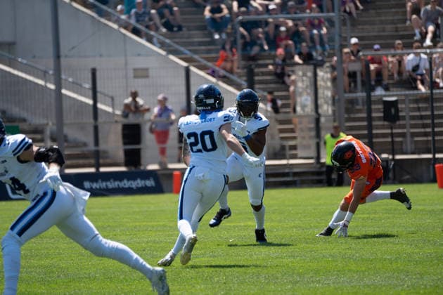 02.08.2026, xhfmx, American Football EFA European Football Alliance, Frankfurt Galaxy - Nordic Storm v.l. (DFL DFB REGULATIONS PROHIBIT ANY USE OF PHOTOGRAPHS as IMAGE SEQUENCES and or QUASI-VIDEO) Frankfurt am Main *** August 2, 2026, xhfmx, American Football EFA European Football Alliance, Frankfurt Galaxy vs. Nordic Storm; DFL and DFB regulations prohibit any use of photographs as image sequences and or quasi-video; Frankfurt am Main