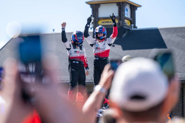IPA87186192 - Sami Pajari (FIN) and Marko Salminen (FIN) celebrate their victory during the FIA WRC, Motorsport Rallye, WM SECTO RALLY FINLAND in Jyväskylä, Finland, July 30–August 2, 2026.  Copyright: xFedericoxManoni IPAxSportx xx 87186192