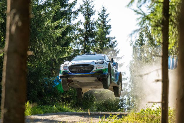 IPA87186206 - Jon Armstrong (IRL) and Shane Byrne (IRL) in an M Ford World Rally Team Ford Puma Rally1 in action during the FIA WRC, Motorsport Rallye, WM SECTO RALLY FINLAND in Jyväskylä, Finland, July 30–August 2, 2026.  Copyright: xFedericoxManoni IPAxSportx xx 87186206