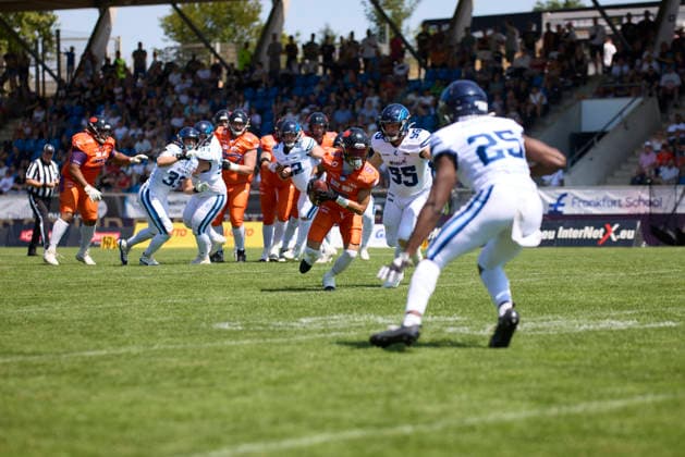 Frankfurt Galaxy - Noric Storm, American Football, European Football Alliance (EFA), Saison 2026, 02.08.2026. 5 Paul Kavadia-Lenhardt (WR, Frankfurt Galaxy) im Spiel zwischen Frankfurt Galaxy und Nordic Storm in der European Football Alliance (EFA) in Frankfurt am Main, Deutschland. Hessen Deutschland *** Frankfurt Galaxy vs. Nordic Storm, American Football, European Football Alliance (EFA), 2026 Season, February 8, 2026, 5 Paul Kavadia Lenhardt, WR, Frankfurt Galaxy, in the game between the Frankfurt Galaxy and the Nordic Storm in the European Football Alliance (EFA) in Frankfurt am Main, Hesse, Germany NORatFGY_SCHRICK_SK2_9067