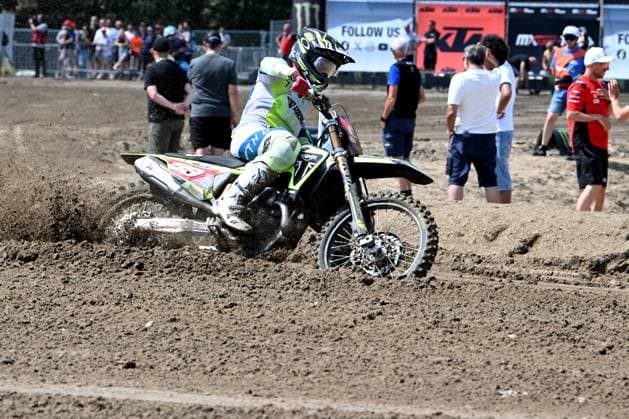 Spanish Guillem Farres pictured in action during the motocross MX2 Grand Prix Flanders, race 14 20 of the FIM Motocross World Championship, WM, Weltmeisterschaft Sunday, August 2, 2026, in Lommel. JILLxDELSAUX  x182610844x