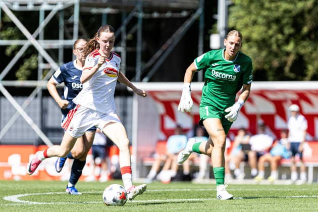 2.Frauen-Bundesliga: FC Köln Frauen II - SC Sand; 02.08.2026 Paula Hofmann (1. FC Köln Frauen, 4) trifft gegen SC Sand 2.Frauen-Bundesliga: FC Köln Frauen II - SC Sand; Geißbockheim, Köln; 02.08.2026 DFL regulations prohibit any use of photographs as image sequences and or quasi video. *** Women s Bundesliga 2: FC Köln Women II vs. SC Sand, August 2, 2026; Paula Hofmann scores her 4th goal for 1. FC Köln Women against SC Sand; Women s Bundesliga 2: FC Köln Women II vs. SC Sand at Geißbockheim, Cologne August 2, 2026 DFL regulations prohibit any use of photographs as image sequences and or quasi-video Copyright: xBEAUTIFULxSPORTS Buriakovx