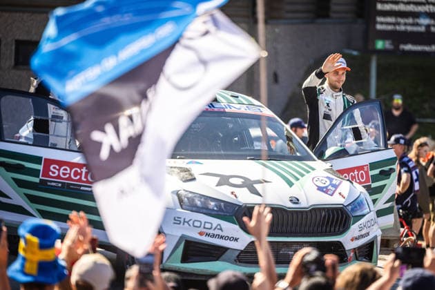 AUTO - WRC, Motorsport Rallye, WM - RALLY FINLAND 2026 VIRVES Robert, VIILO Jakko, Skoda Fabia RS, portrait, podium, portrait during the 2026 Rally Finland, 10th round of the 2026 WRC World Rally Car Championship, from July 30 to August 2, 2026 at Jyvaskyla, Finland - JyvaskylaFinland  Copyright: xNikosxKatikisx