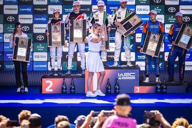 AUTO - WRC, Motorsport Rallye, WM - RALLY FINLAND 2026 VIRVES Robert, VIILO Jakko, Skoda Fabia RS, portrait, podium, portrait during the 2026 Rally Finland, 10th round of the 2026 WRC World Rally Car Championship, from July 30 to August 2, 2026 at Jyvaskyla, Finland - JyvaskylaFinland  Copyright: xNikosxKatikisx