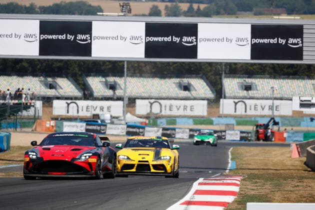 AUTO - CHAMPIONNAT DE FRANCE FFSA GT 2026 - MAGNY-COURS 07 WEST Grant (USA), Alex Bachoura (USA), Mirage Racing, Aston Martin Vantage AMR GT4 EVO, action during the 4th round of the Championnat de France FFSA GT 2026, from July 31 to August 2, 2026 on the Circuit de Nevers Magny-Cours, in Magny-Cours, France -  Copyright: xGREGORYxLENORMANDx