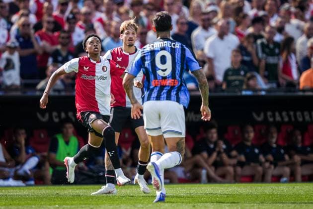 ROTTERDAM , 02-08-2026 , Stadium Feijenoord de Kuip , season 2026 2027 , Dutch preseason football , Friendly match between Feyenoord and Atalanta Bergamo (Kuip Cup) , picture shows Feyenoord player Jivayno Zinhagel Feyenoord - Atalanta (friendly)  x205406324x Copyright: