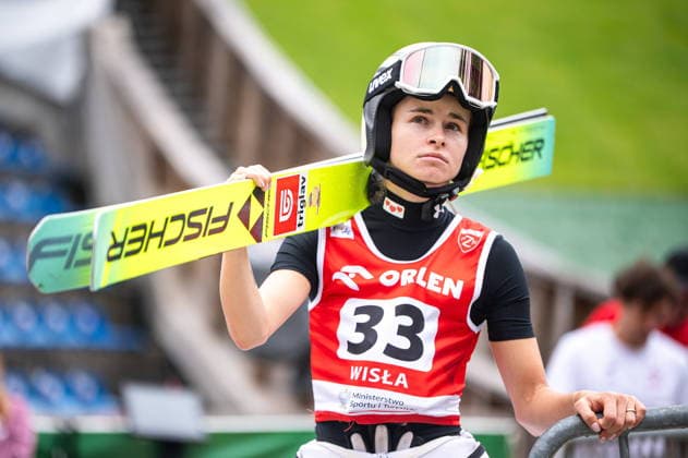 Wisla 02.08.2026 Ski jumping, Skispringen, Ski, nordisch FIS Summer Grand Prix 2026 on Adam Malysz Wisla Malinka Hill. Day 2. Women sIndividual Competition. --- Skoki Narciarskie. FIS Letnie Grand Prix 2026 na Skoczni im. Adama Malysza w Wisle Malince. Dzien 2. Konkurs Indywidualny Kobiet. Persons shown : Nika Vodan Fot. Kai Taller Arena Akcji NEWSPIX.PL --- newspix.pl POLAND OUT! 