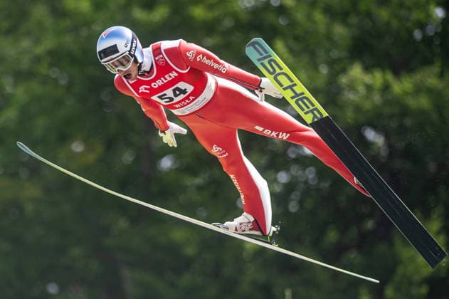 Wisla 02.08.2026 Ski jumping, Skispringen, Ski, nordisch FIS Summer Grand Prix 2026 on Adam Malysz Wisla Malinka Hill. Day 2. Individual Competition --- Skoki Narciarskie. FIS Letnie Grand Prix 2026 na Skoczni im. Adama Malysza w Wisle Malince. Konkurs indywidualny. Dzien 2. . Persons shown : Gregor Deschwanden Fot. Kai Taller Arena Akcji NEWSPIX.PL --- newspix.pl POLAND OUT! 