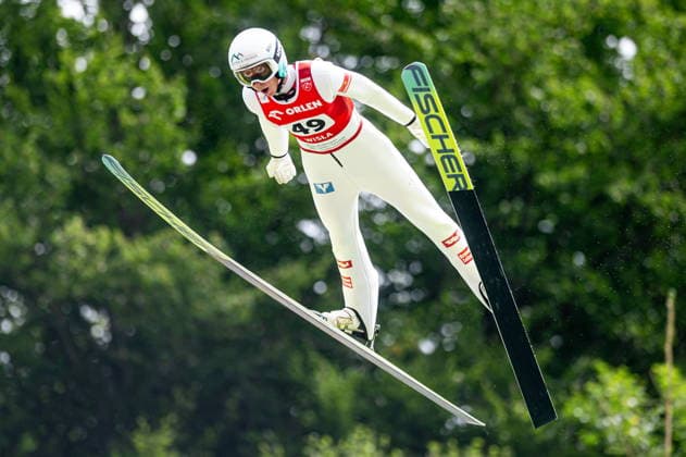 Wisla 02.08.2026 Ski jumping, Skispringen, Ski, nordisch FIS Summer Grand Prix 2026 on Adam Malysz Wisla Malinka Hill. Day 2. Individual Competition --- Skoki Narciarskie. FIS Letnie Grand Prix 2026 na Skoczni im. Adama Malysza w Wisle Malince. Konkurs indywidualny. Dzien 2. . Persons shown : Lukas Haagen Fot. Kai Taller Arena Akcji NEWSPIX.PL --- newspix.pl POLAND OUT! 
