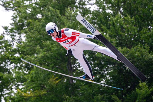 Wisla 02.08.2026 Ski jumping, Skispringen, Ski, nordisch FIS Summer Grand Prix 2026 on Adam Malysz Wisla Malinka Hill. Day 2. Individual Competition --- Skoki Narciarskie. FIS Letnie Grand Prix 2026 na Skoczni im. Adama Malysza w Wisle Malince. Konkurs indywidualny. Dzien 2. . Persons shown : Kamil Waszek Fot. Kai Taller Arena Akcji NEWSPIX.PL --- newspix.pl POLAND OUT! 
