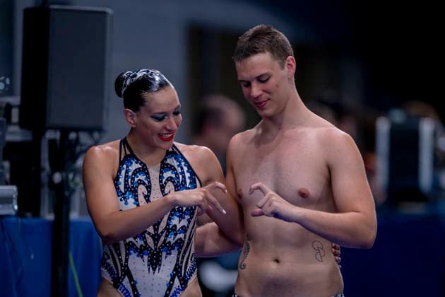 France, Paris, Centre Aquatique Olympique Metropole du Grand Paris, 02.08.2026, European Aquatics Championships Artistic Swimming, Day 3, Mixed Duet Techincal FINAL, Solene Guisard and Robin Wiehn of Germany, Photo by Eibner Pressefoto Tino Henschel European Aquatics Championships Artistic Swimming, Day 3, Mixed Duet Techincal FINAL Paris *** France, Paris, Centre Aquatique Olympique Metropole du Grand Paris, August 2, 2026, European Aquatics Championships – Artistic Swimming, Day 3, Mixed Duet Technical FINAL, Solene Guisard and Robin Wiehn of Germany, Photo by Eibner Pressefoto Tino Henschel European Aquatics Championships Artistic Swimming, Day 3, Mixed Duet Technical FINAL Paris Copyright: xEibnerxPressefotox