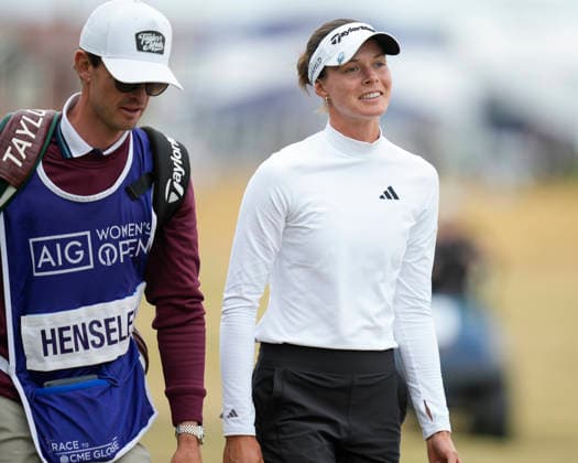 LYTHAM, ENGLAND - AUGUST 2: Esther Henseleit (GER) walks from the third tee during Round 4 at the 50th AIG Women™s Open Championship at the Royal Lytham and St Anne™s Golf Club, Lytham on August 2, 2026 in Lancashire, England The 50th AIG Women™s Open Championship