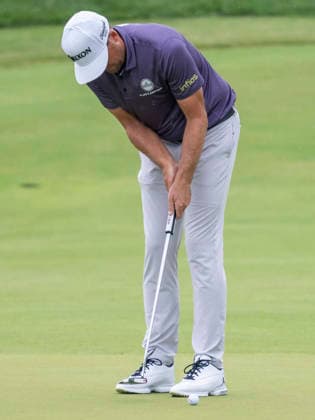 DETROIT, MI - AUGUST 02: Keegan Bradley (USA) putts the ball during the final round of the Rocket Classic at Detroit Golf Club on August 02, 2026, in Detroit, Michigan. (Photo by Joseph Weiser Icon Sportswire) GOLF: AUG 02 PGA, Golf Herren Rocket Classic EDITORIAL USE ONLY Icon260802018