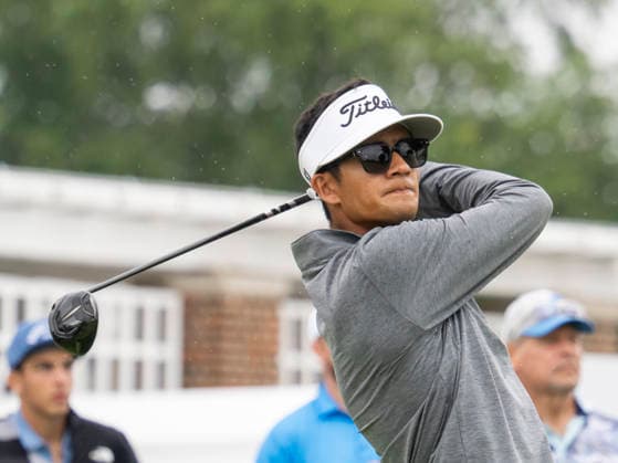 DETROIT, MI - AUGUST 02: Ricky Castillo (USA) drives the ball during the final round of the Rocket Classic at Detroit Golf Club on August 02, 2026, in Detroit, Michigan. (Photo by Joseph Weiser Icon Sportswire) GOLF: AUG 02 PGA, Golf Herren Rocket Classic EDITORIAL USE ONLY Icon260802028