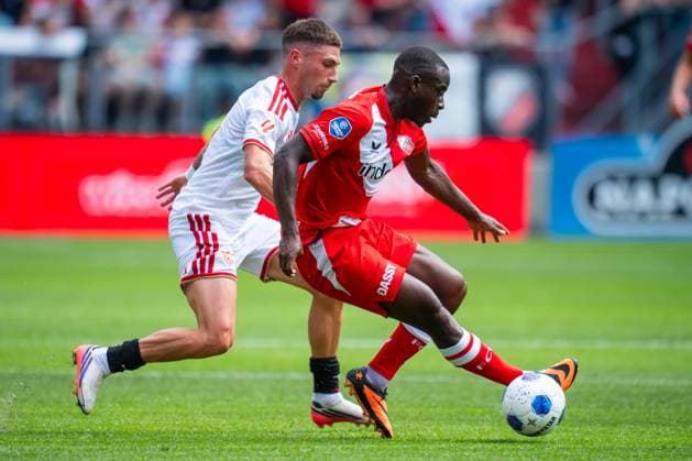 UTRECHT , 02-08-2026 , Stadium Galagenwaard , season 2026 2027 , Dutch Pre-season football , match between FC Utrecht and Sevilla , picture shows FC Utrecht player Yoann Cathline Sevilla player Jose Angel Carmona Utrecht - Sevilla (friendly)  x205409664x Copyright: