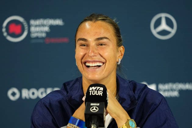 National Bank Open 2026 - Day 2 TORONTO, CANADA - AUGUST 2 : Aryna Sabalenka attends a press conference, PK, Pressekonferenz during the WTA, Tennis Damen 1000 National Bank Open in Toronto, Ontario, Canada on August 2, 2026. Mert Alper Dervis Anadolu Ontario Canada. Editorial use only. Please get in touch for any other usage.  Copyright: x2026xAnadoluxMertxAlperxDervisx