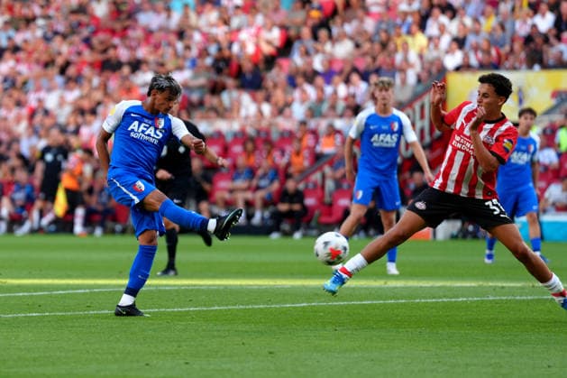 Johan Cruijff Schaal XXX: PSV Eindhoven - AZ Alkmaar Eindhoven - Weslley Patati of AZ Alkmaar during the final of the Johan Cruijff Schaal XXX. The official start of the 2026 2027 season. The match is set between PSV Eindhoven and AZ Alkmaar at Philips Stadion on 2 August 2026 in Eindhoven, The Netherlands. (Hero Images Nick Koole) Copyright: xNickxKoolex