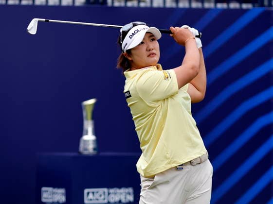 RECORD DATE NOT STATED 2nd August 2026; Royal Lytham and St Annes Golf Club, Lytham St Annes, Lancashire, England; AIG Womens Open Championship Golf Final Day; Haeran Ryu (KOR) plays her drive on the 1st hole AlanxMartin