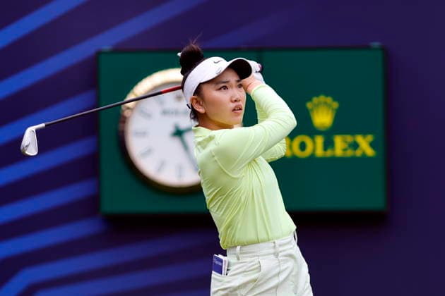 RECORD DATE NOT STATED 2nd August 2026; Royal Lytham and St Annes Golf Club, Lytham St Annes, Lancashire, England; AIG Womens Open Championship Golf Final Day; Lucy Li (USA) plays her drive on the 1st hole AlanxMartin