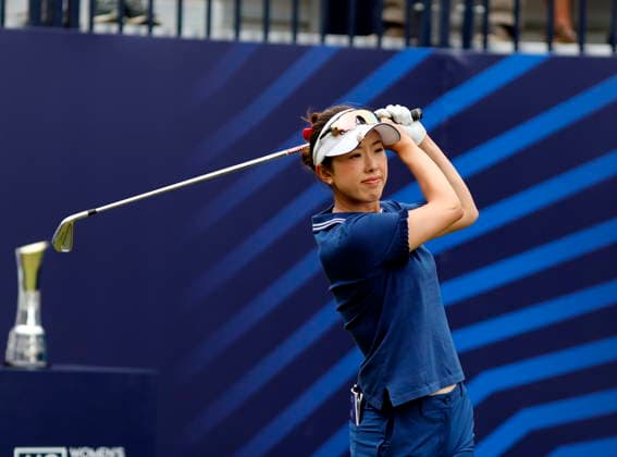 RECORD DATE NOT STATED 2nd August 2026; Royal Lytham and St Annes Golf Club, Lytham St Annes, Lancashire, England; AIG Womens Open Championship Golf Final Day; Yealimi Noh (USA) plays her drive on the 1st hole AlanxMartin