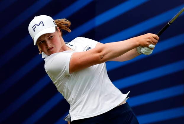 RECORD DATE NOT STATED 2nd August 2026; Royal Lytham and St Annes Golf Club, Lytham St Annes, Lancashire, England; AIG Womens Open Championship Golf Final Day; Lottie Woad (ENG) plays her drive on the 1st hole AlanxMartin
