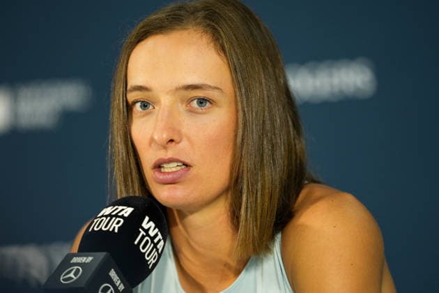 National Bank Open 2026 - Day 2 TORONTO, CANADA - AUGUST 2 : Iga Swiatek of Poland attends a press conference, PK, Pressekonferenz during the WTA, Tennis Damen 1000 National Bank Open in Toronto, Ontario, Canada on August 2, 2026. Mert Alper Dervis Anadolu Ontario Canada. Editorial use only. Please get in touch for any other usage.  Copyright: x2026xAnadoluxMertxAlperxDervisx
