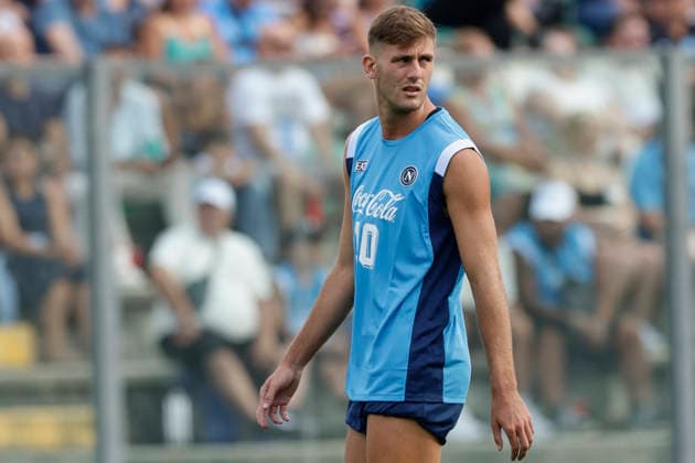 SSC Napoli preseason 2026-27 in Castel Di Sangro SSC Napoli s Italian forward Lorenzo Lucca during SSC Napoli s 2026-27 preseason training camp in Castel Di Sangro, Abruzzo, Italy. August, 02, 2026. _BPH1698 Copyright: xAntonioxBalascox