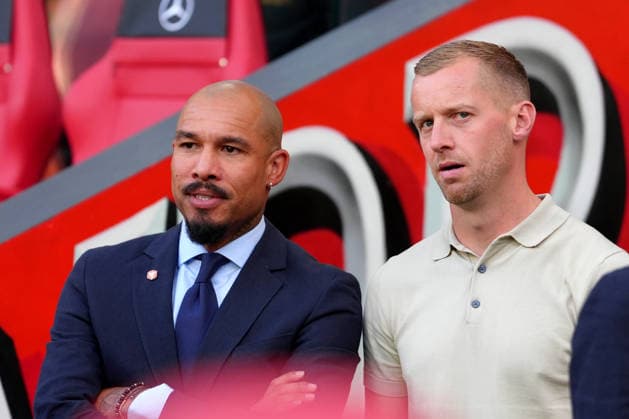 Johan Cruijff Schaal XXX: PSV Eindhoven - AZ Alkmaar Eindhoven - Director Football Nigel de Jong of The Netherlands, Technical Director Niels van Duinen of AZ Alkmaar during the final of the Johan Cruijff Schaal XXX. The official start of the 2026 2027 season. The match is set between PSV Eindhoven and AZ Alkmaar at Philips Stadion on 2 August 2026 in Eindhoven, The Netherlands. (Hero Images Nick Koole) Copyright: xNickxKoolex