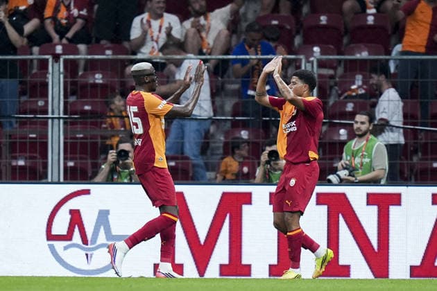 Galatasaray v Rennes - Friendlies ISTANBUL, TURKIYE - AUGUST 2: Victor Osimhen (L) of Galatasaray celebrates after score a goal during friendlies between Galatasaray and Rennes at RAMS Park in Istanbul, Turkiye on August 2, 2026. Arife Karakum Anadolu Istanbul Turkey. Editorial use only. Please get in touch for any other usage.  Copyright: x2026xAnadoluxArifexKarakumx