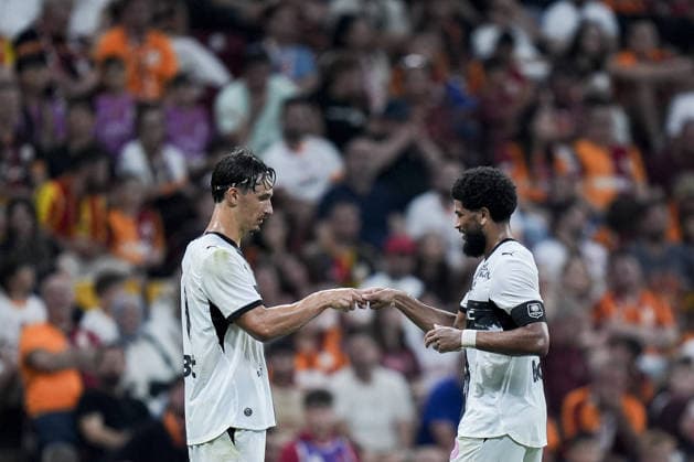 Galatasaray v Rennes - Friendlies ISTANBUL, TURKIYE - AUGUST 2: Mahdi Camara (R) of Rennes celebrates after score a goal during friendlies between Galatasaray and Rennes at RAMS Park in Istanbul, Turkiye on August 2, 2026. Arife Karakum Anadolu Istanbul Turkey. Editorial use only. Please get in touch for any other usage.  Copyright: x2026xAnadoluxArifexKarakumx